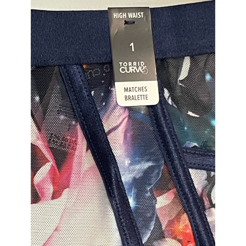 Torrid Blue Floral Galaxy Cutout High-Waist Brief NWT SZ 1 (14-16) - Picture 10 of 13